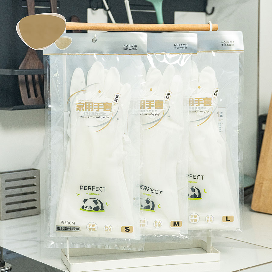 小熊塑膠手套長袖大中